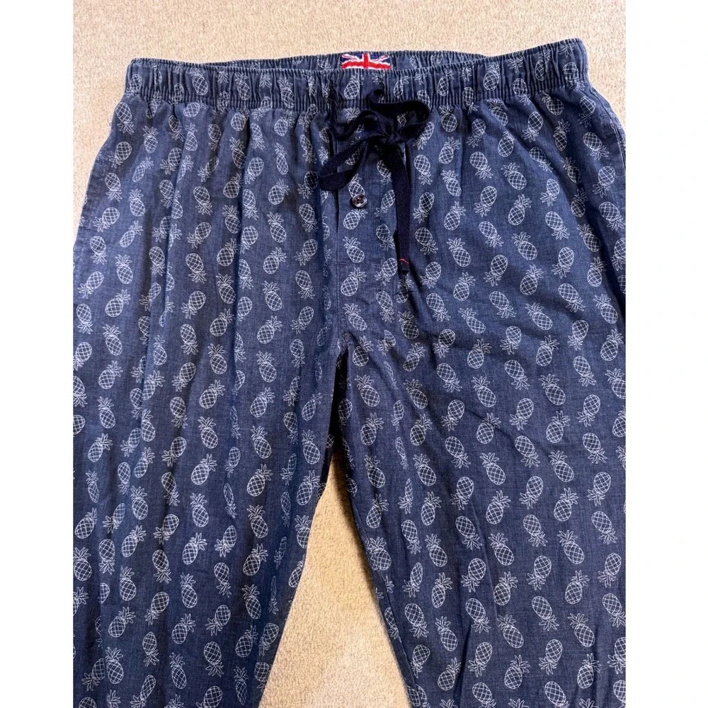 English Laundry Pajama‎ Pants Mens Large Blue Pineapple Print Lounge Sleepwear